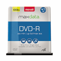 MAX638014 DVD-R Discs, 4.7GB, 16x, Spindle, Gold, 100/Pack By MAXELL CORP. OF AMERICA