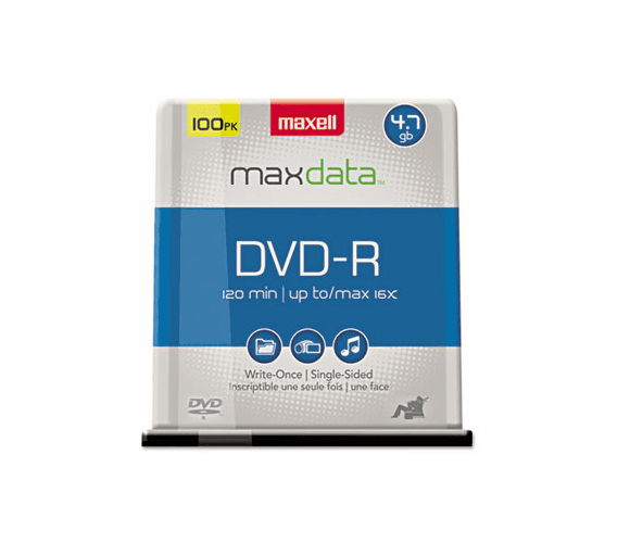 MAX638014 DVD-R Discs, 4.7GB, 16x, Spindle, Gold, 100/Pack By MAXELL CORP. OF AMERICA