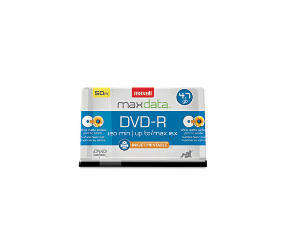 MAX638022 DVD-R Recordable Discs, 4.7GB, 16x, Spindle, White, 50/Pack By MAXELL CORP. OF AMERICA