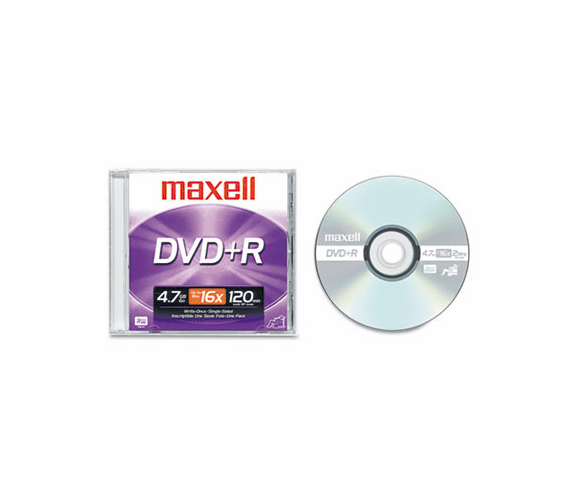MAX639000 DVD+R Disc, 4.7GB, 16x, w/Jewel Case, Silver By MAXELL CORP. OF AMERICA