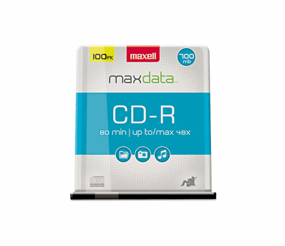MAX648200 CD-R Discs, 700MB/80min, 48x, Spindle, Silver, 100/Pack By MAXELL CORP. OF AMERICA