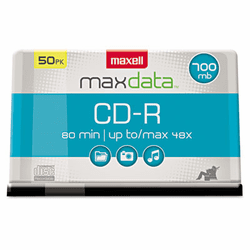 MAX648250 CD-R Discs, 700MB/80min, 48x, Spindle, Silver, 50/Pack By MAXELL CORP. OF AMERICA