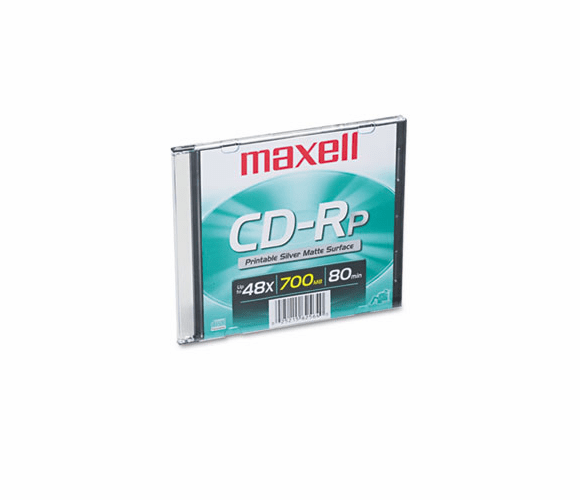 MAX648711 CD-R Disc, 700MB/80min, 48x, w/Slim Jewel Case, Printable Matte Silver By MAXELL CORP. OF AMERICA