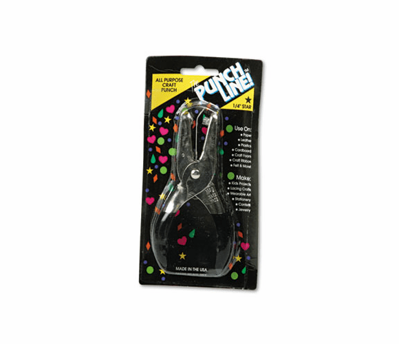 MCG52200 15-Sheet, Two-Inch Reach Hole Punch, 1/4" Star-Shaped Holes, Chrome/Purple By MCGILL METAL PRODUCTS CO.
