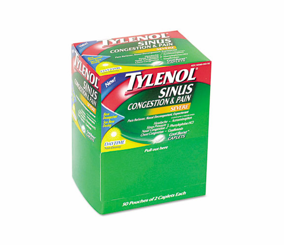 MCL26250 Sinus Caplets, 50 Two-Packs/Box By MCNEIL - DIV OF JOHNSON&JOHNSON