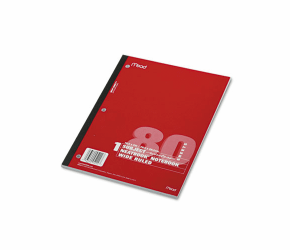MEA05222 Single Subject Notebooks, Wide Margin/Rule, 8 x 10-1/2, WE, 80 Sheets/Pad By MEAD PRODUCTS