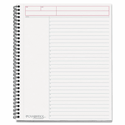 MEA06064 Cambridge Wirebound Notebook Planner, Legal Rule, 8 1/2" x 11", White, 80 Sheets By MEAD PRODUCTS