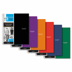 MEA06208 Wirebound Notebook, College Rule, 3-hole Punch, 5 Subject 200 Sheets/Pad By MEAD PRODUCTS