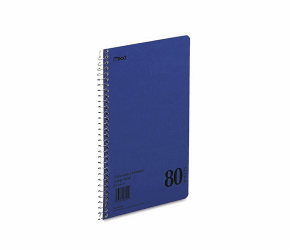 MEA06544 Spiral Bound 1 Subject Notebook, College Rule, 6 x 9-1/2, WE, 80 Sheets/Pad By MEAD PRODUCTS