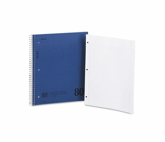MEA06548 Mid Tier Single Subject Notebook, College Rule, Ltr, White, 80 Sheets/Pad By MEAD PRODUCTS
