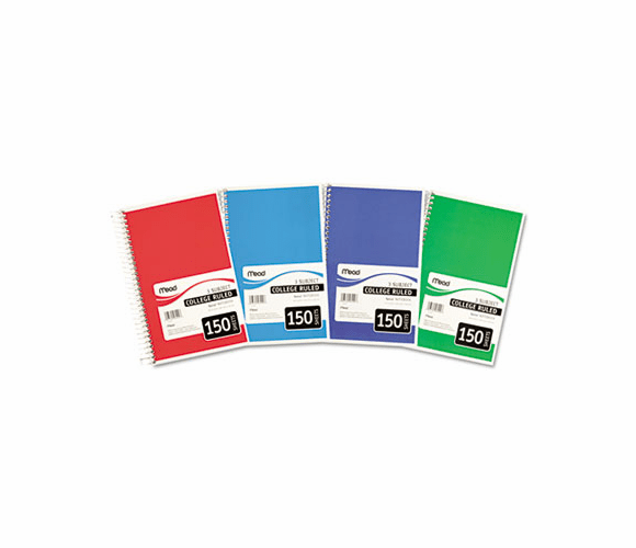 MEA06900 Spiral Bound Notebook, College Rule, 6 x 9-1/2, White, 3 Subject 150 Sheets/Pad By MEAD PRODUCTS