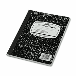 MEA09910 Black Marble Composition Book, Wide Rule, 9-3/4 x 7-1/2, 100 Sheets By MEAD PRODUCTS