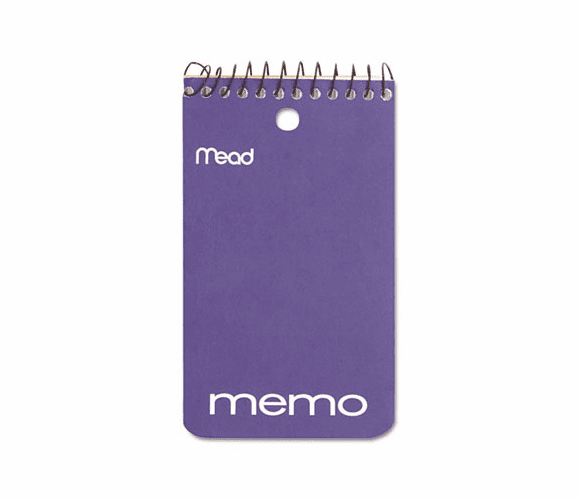 MEA45354 Memo Book, College Ruled, 3" x 5", Wirebound, Punched, 60 Sheets, Assorted By MEAD PRODUCTS