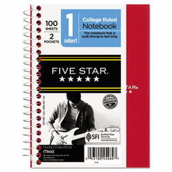 MEA45484 Wirebound Notebook, College Rule, 5 x 7, Perforated, Poly Cover, 100 sheets By MEAD PRODUCTS