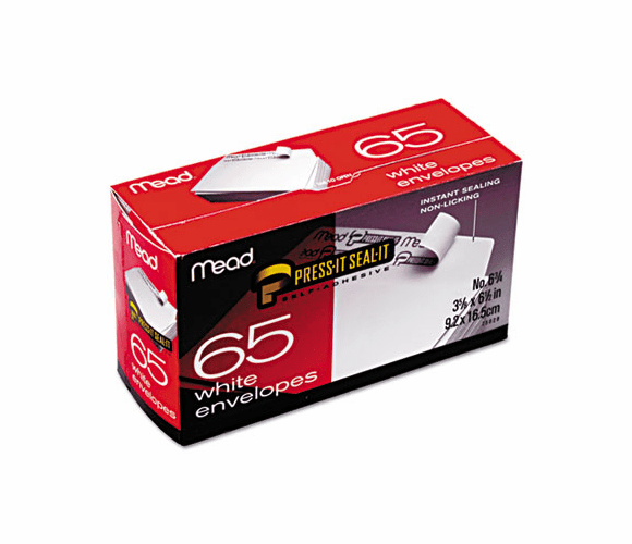MEA75028 Press-it Seal-it Business Envelope, 3 5/8  6 1/2, 20 lb, White, 65/Box By MEAD PRODUCTS