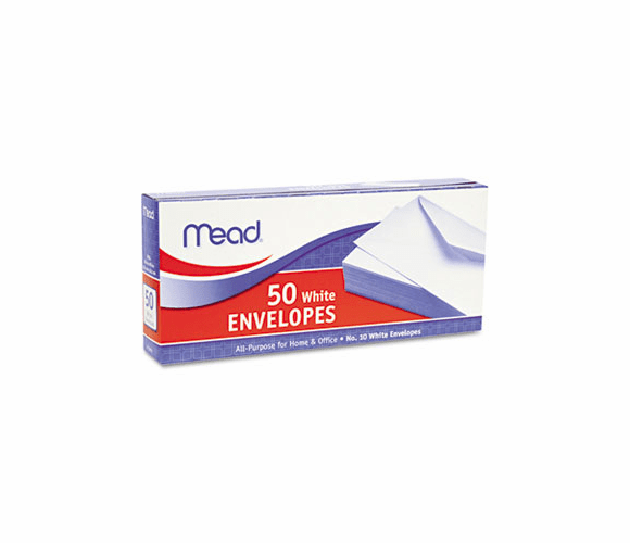 MEA75050 Business Envelope, 4 1/8 x 9 1/2, 20 lb, White, 50/Box By MEAD PRODUCTS