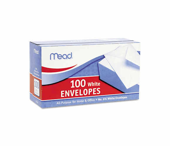 MEA75100 Business Envelope, 3 5/8 � 6 1/2, 20 lb, White, 100/Box By MEAD PRODUCTS