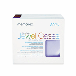 MEM01930 Slim CD Case, Assorted Colors, 30/Pack By MEMOREX