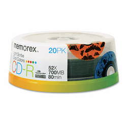 MEM04534 CD-R Recordable Disc, LightScribe, 700MB, Spindle, 20/Pk By MEMOREX