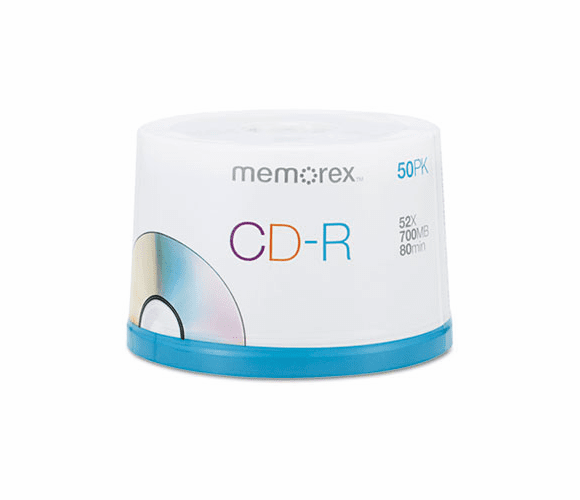 MEM04563 CD-R Discs, 700MB/80min, 52x, Spindle, Silver, 50/Pack By MEMOREX