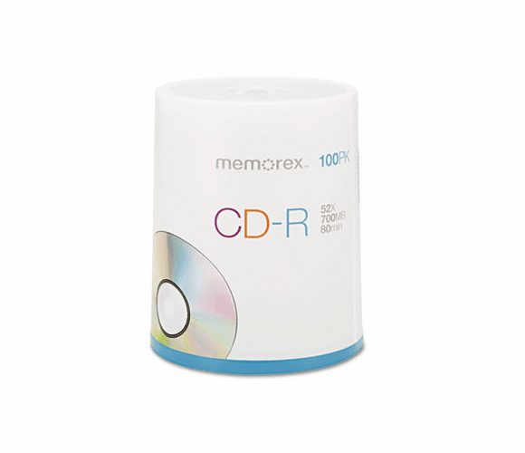 MEM04581 CD-R Discs, 700MB/80min, 52x, Spindle, Silver, 100/Pack By MEMOREX