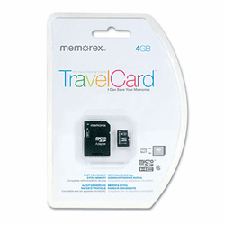 MEM98053 MicroSD Travel Card, 4GB By MEMOREX