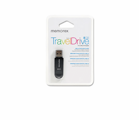MEM98179 Mini TravelDrive USB Flash Drive, 8GB By MEMOREX