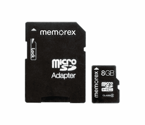 MEM98457 MicroSD Travel Card, 8GB By MEMOREX