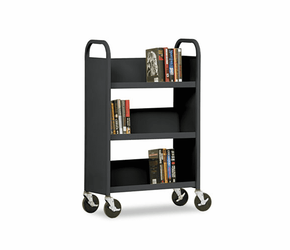 METBT3L27144309 Single-Sided Book Cart, 3-Shelf, 27w x 14d x 44-1/2h, Black By METAL BOX INTERNATIONAL, INC.