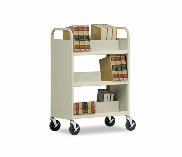 METBT3S37184207 Double-Sided Book Cart, 3-Shelf, 37w x 18d x 42h, Putty By METAL BOX INTERNATIONAL, INC.