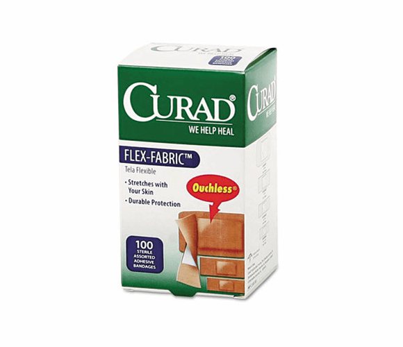 MIICUR0700 Flex Fabric Bandages, Assorted Sizes, 100 per Box By MEDLINE INDUSTRIES, INC.