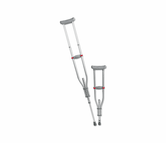 MIIMDS80540 Quick Fit Push Button Aluminum Crutches, Adjustable, 4'7" to 6'7", 1 Pair By MEDLINE INDUSTRIES, INC.