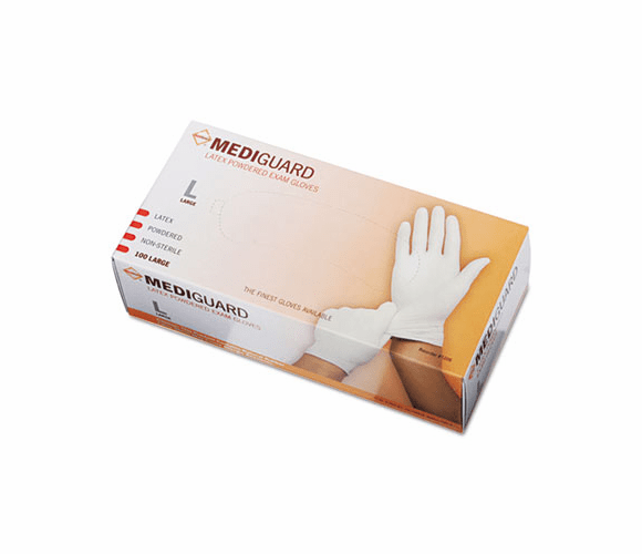 MIIMG1206 MediGuard Powdered Latex Exam Gloves, Large, 100/Box By MEDLINE INDUSTRIES, INC.
