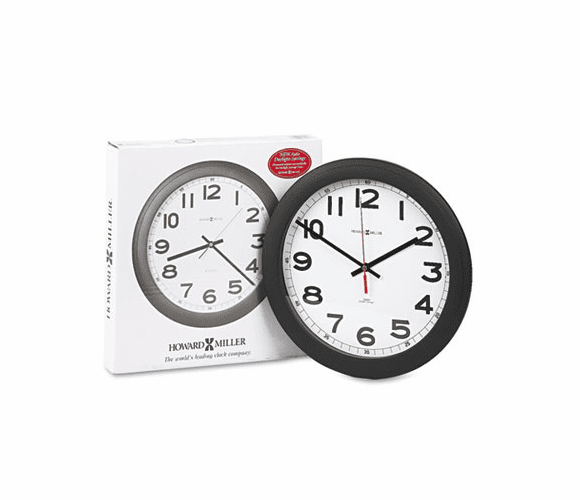 MIL625320 Norcross Auto Daylight-Savings Wall Clock, 12-1/4in, Black, 1 AA By HOWARD MILLER CLOCK CO.