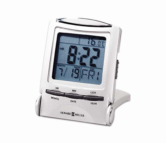 MIL645358 Distant Time Traveler Alarm Clock, 2-1/4in, Silver, 1 AAA (incl) By HOWARD MILLER CLOCK CO.