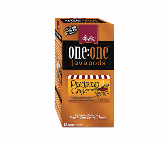 MLA75424 One:One Coffee Pods, Parisian Cafe, 18 Pods/Box By MELITTA USA