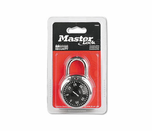 MLK1500D Combination Lock, Stainless Steel, 1-7/8" Wide, Black Dial By MASTER LOCK COMPANY
