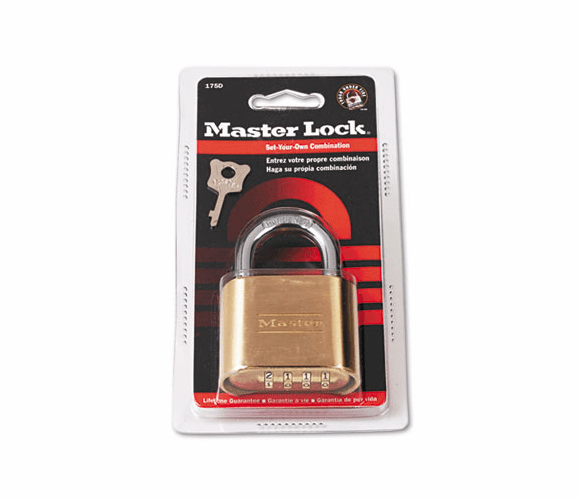 MLK175D Resettable Combination Padlock, 2" wide, Brass By MASTER LOCK COMPANY