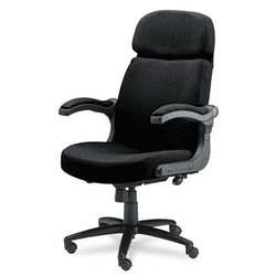 MLN6446AG2113 Big & Tall Executive Pivot-Arm Chair, Acrylic/Poly Blend Fabric, Black By MAYLINE COMPANY