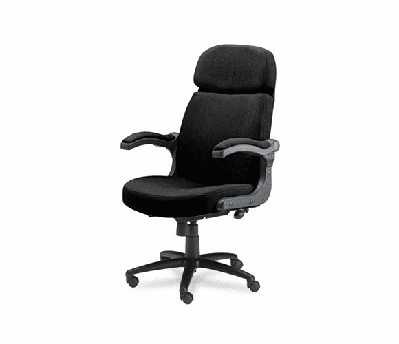 MLN6446AG2113 Big & Tall Executive Pivot-Arm Chair, Acrylic/Poly Blend Fabric, Black By MAYLINE COMPANY