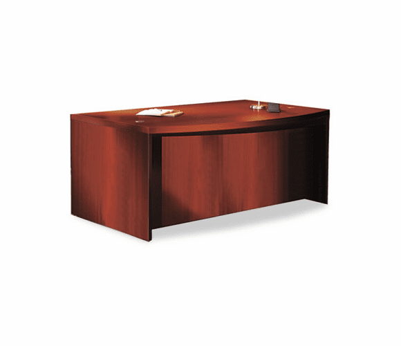 MLNABD7242LCR Aberdeen Series Laminate Bow Front Desk Shell, 72w x 42d x 29h, Cherry By MAYLINE COMPANY