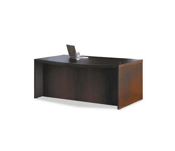 MLNABD7242LDC Aberdeen Series Laminate Bow Front Desk Shell, 72w x 42d x 29h, Mocha By MAYLINE COMPANY