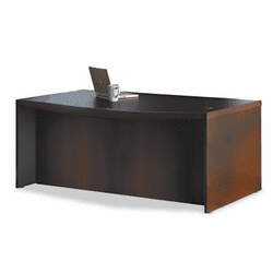 MLNABD7242LDC Aberdeen Series Laminate Bow Front Desk Shell, 72w x 42d x 29�h, Mocha By MAYLINE COMPANY