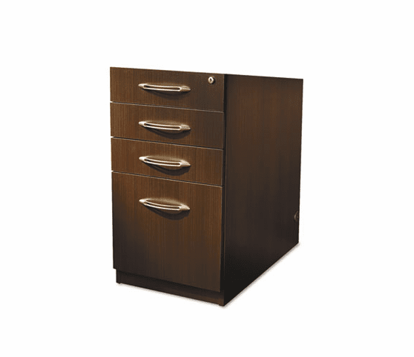 MLNAPBBF26LDC Aberdeen Series Pencil/Box/File Laminate Desk Pedestal 15w x 26d x 27h, Mocha By MAYLINE COMPANY