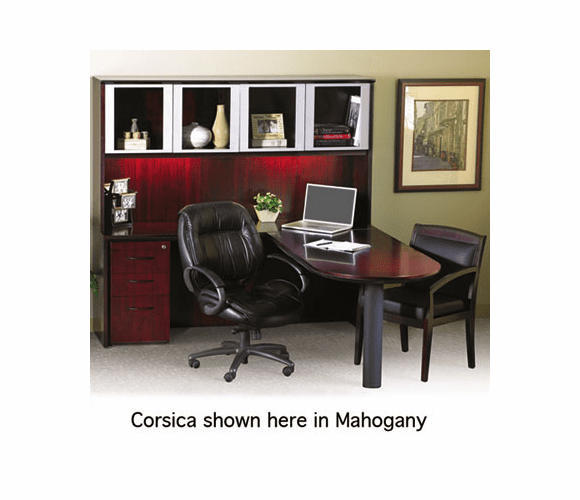 MLNCMTLMAH Corsica Conference Series Modular Table Center Leg, Mahogany By MAYLINE COMPANY