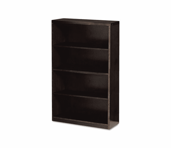 MLNMBC3668ESP Mira Series Wood Veneer 4-Shelf Bookcase, 34w x 12d x 68h, Espresso By MAYLINE COMPANY