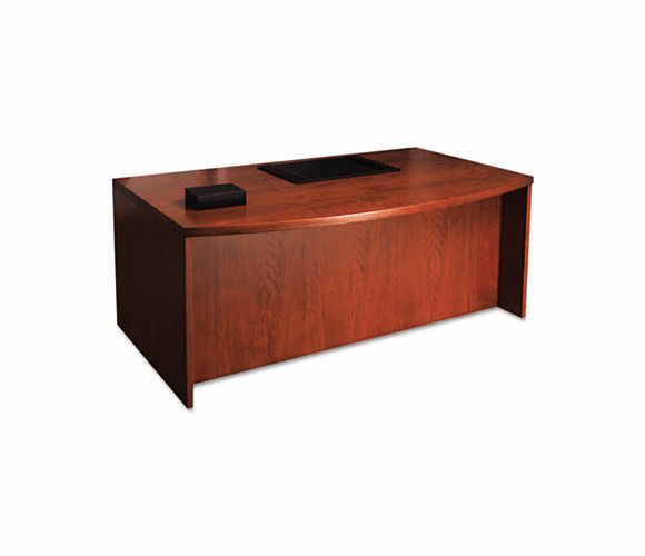 MLNMDK3672MC Mira Series Wood Veneer Bow Front Desk, 72w x 42d x 29h, Medium Cherry By MAYLINE COMPANY