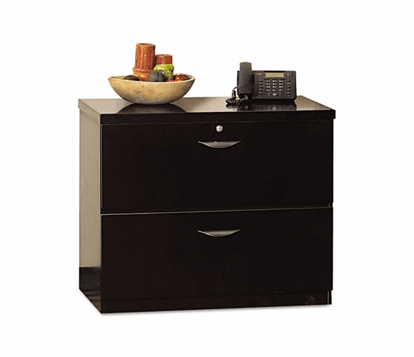 MLNMLF23624ESP Mira Series Wood Veneer 2-Drawer Lateral File, 34w x 24d x 29h, Espresso By MAYLINE COMPANY