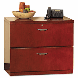 MLNMLF23624MC Mira Series Wood Veneer 2-Drawer Lateral File, 34w x 24d x 29h, Med Chry By MAYLINE COMPANY