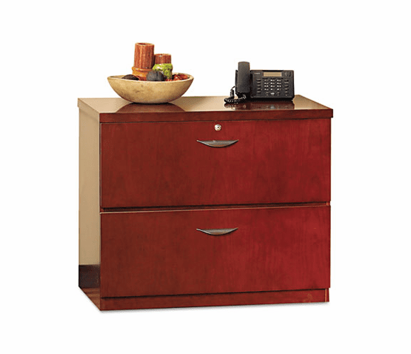 MLNMLF23624MC Mira Series Wood Veneer 2-Drawer Lateral File, 34w x 24d x 29h, Med Chry By MAYLINE COMPANY